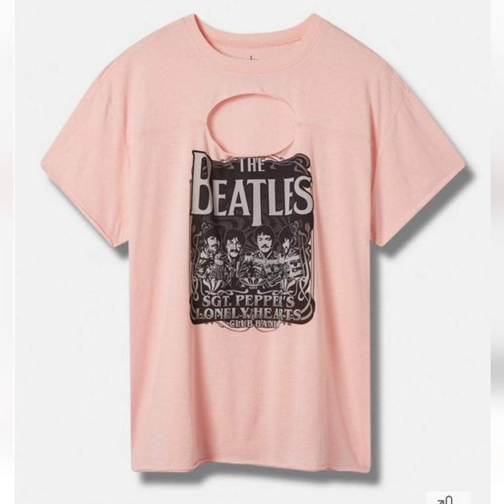 torrid The Beatles Classic FTorrid Disney The Lit Cotton Keyhole Tee NWT size 2X